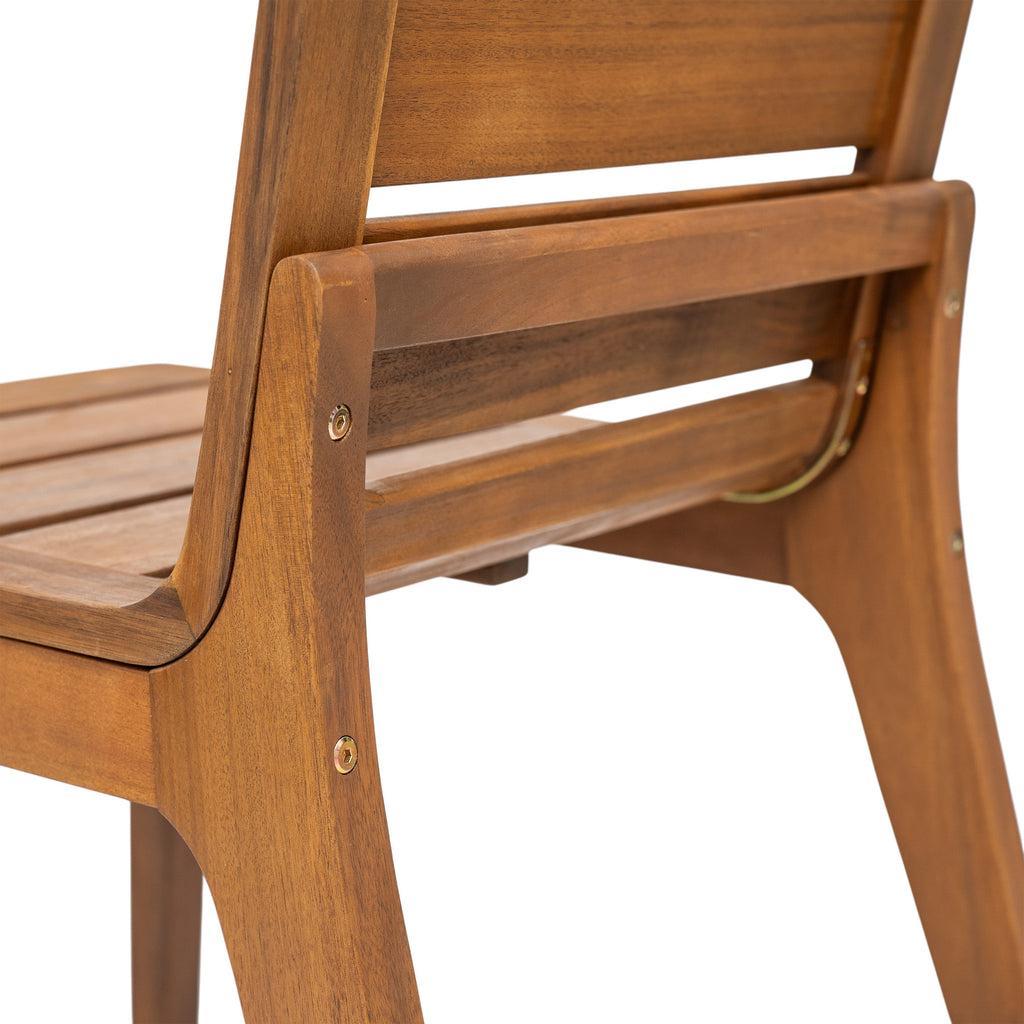 Outdoor Acacia Wood Dining Chair Set of 2