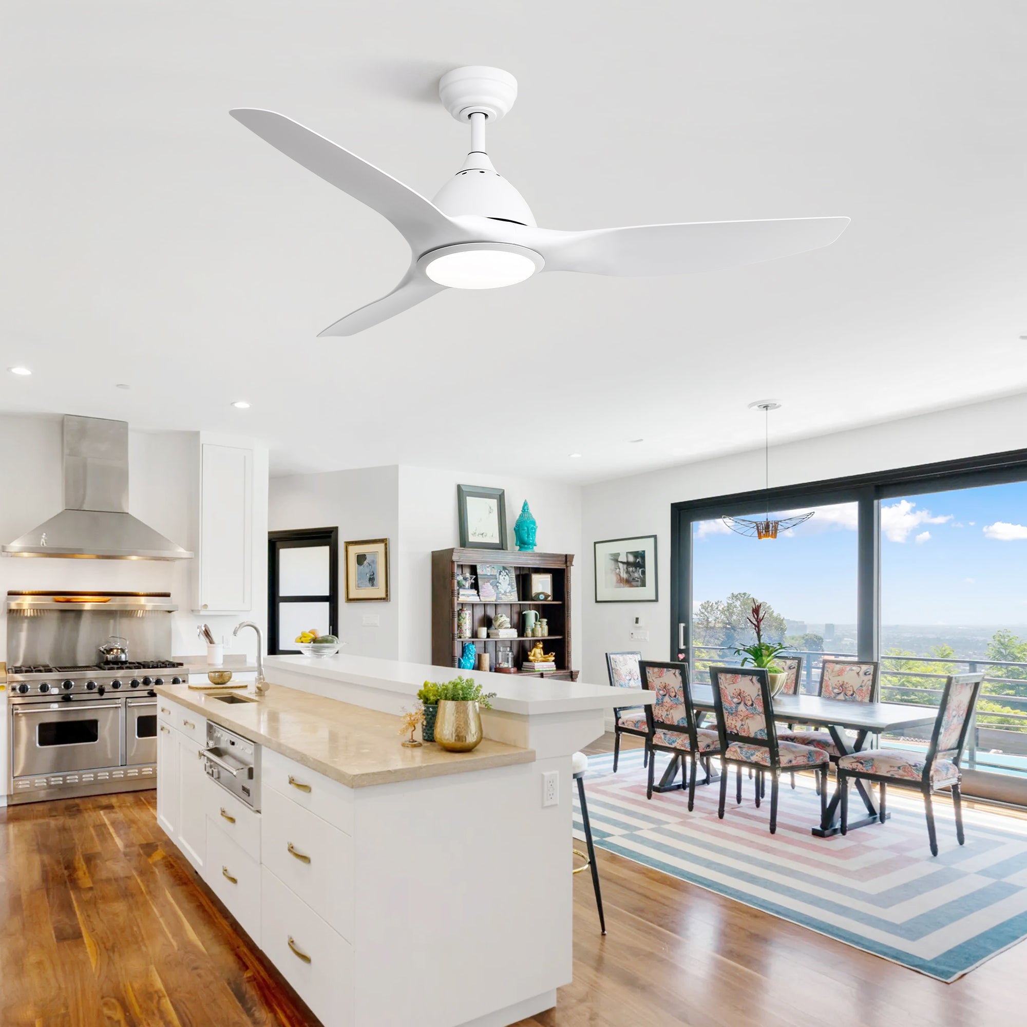 52 Inch Modern Ceiling Fan with 22W LED Light