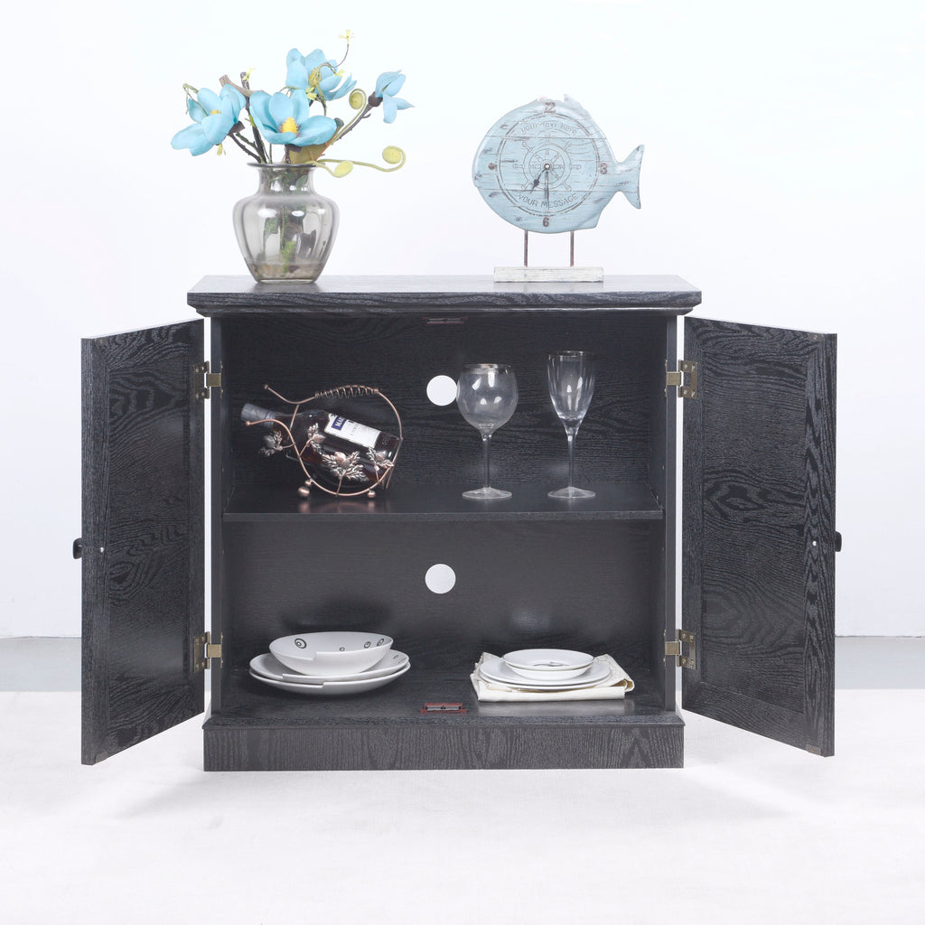 Storage Sideboard Cabinet with 2 Decorative Acrylic Mirrored Doors
