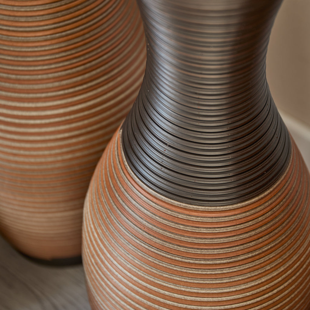 Hand-Woven PVC Rattan Vases Set of 3