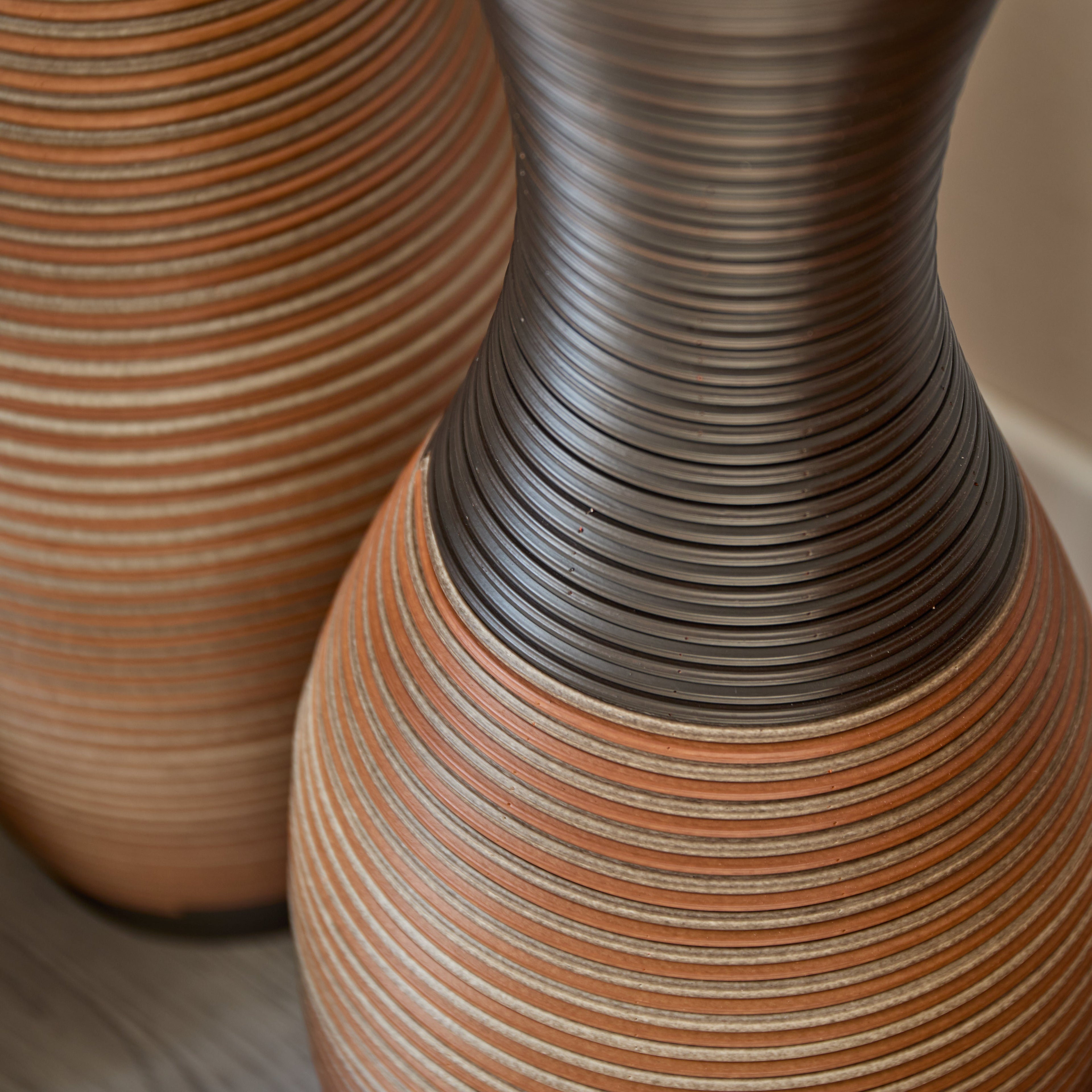 Hand-Woven PVC Rattan Vases Set of 3