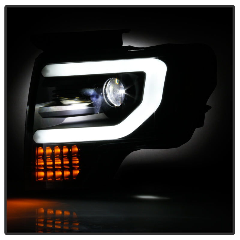 Spyder Ford F150 13-14 Xenon Model Only Light Bar Projector Headlights Blk PRO-YD-FF15013PL-SEQ-BK 5087584