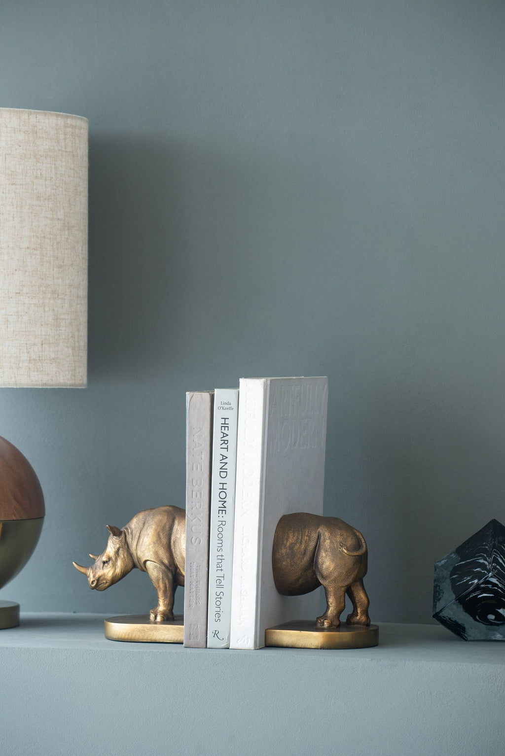 Rhino Bronze Bookends - Set of 2