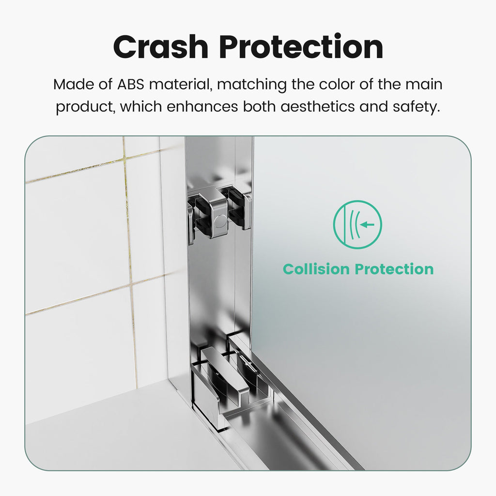 44"-48"W x 72"H Semi-Frameless Double Sliding Shower Door