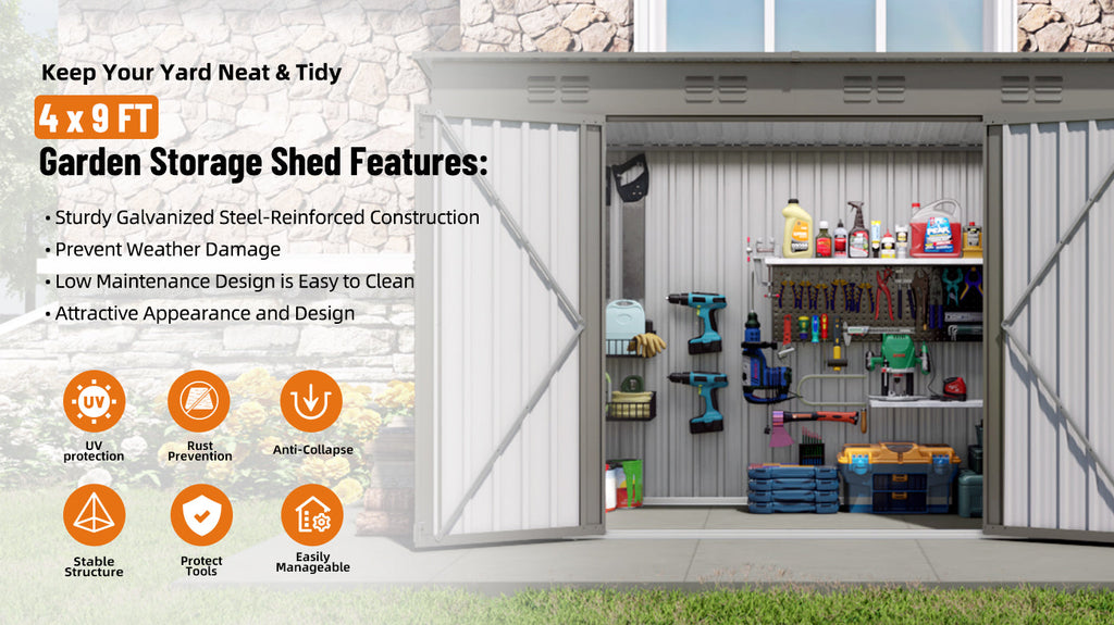 4 x 9 FT Outdoor Storage Shed