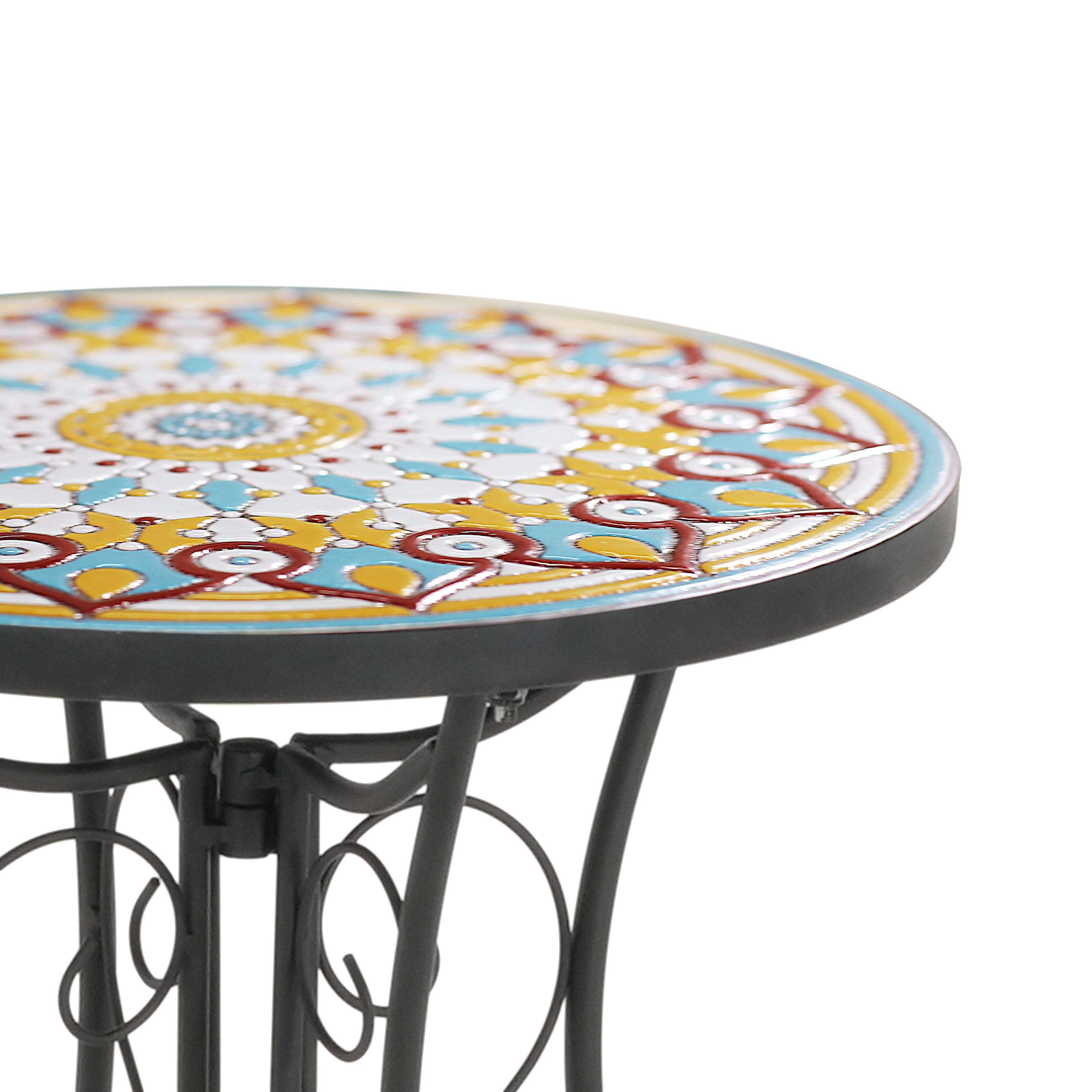 Outdoor Side Table in Colorful and Black