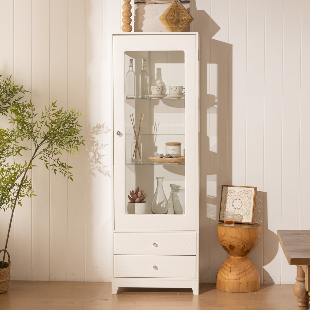 71'' Freestanding Upholstered Display Cabinet