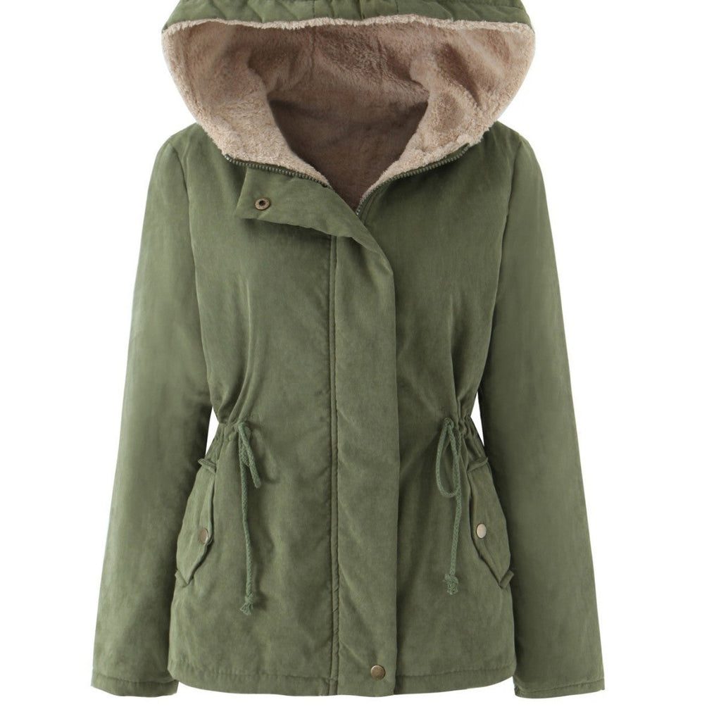 Womens Warm Hooded Cotton-Padded Coat