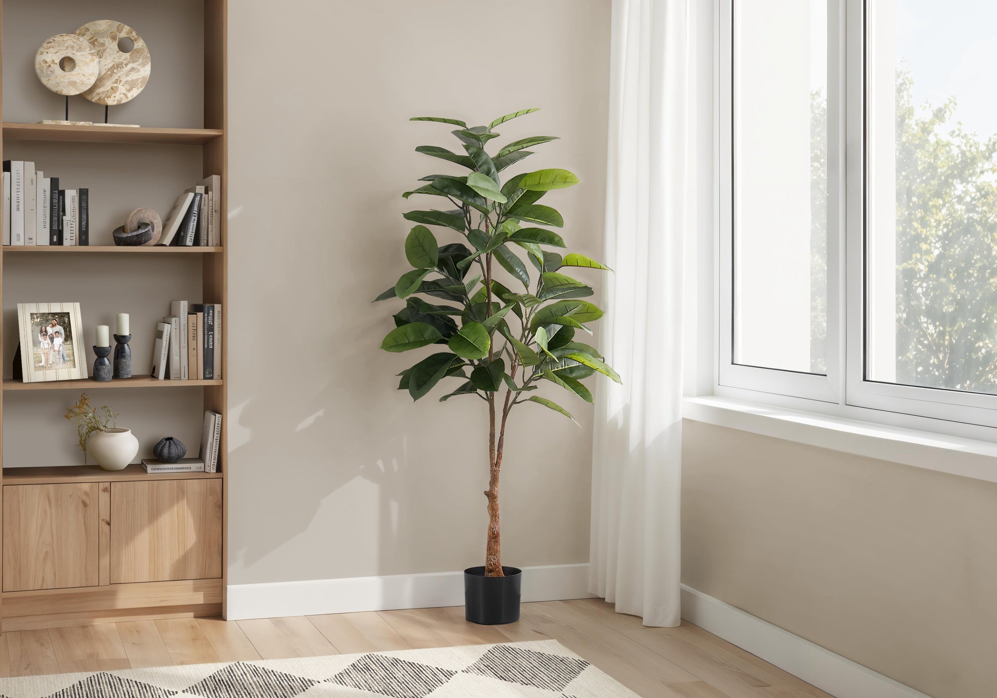 52" Tall Artificial Rubber Tree - Indoor Faux Plant