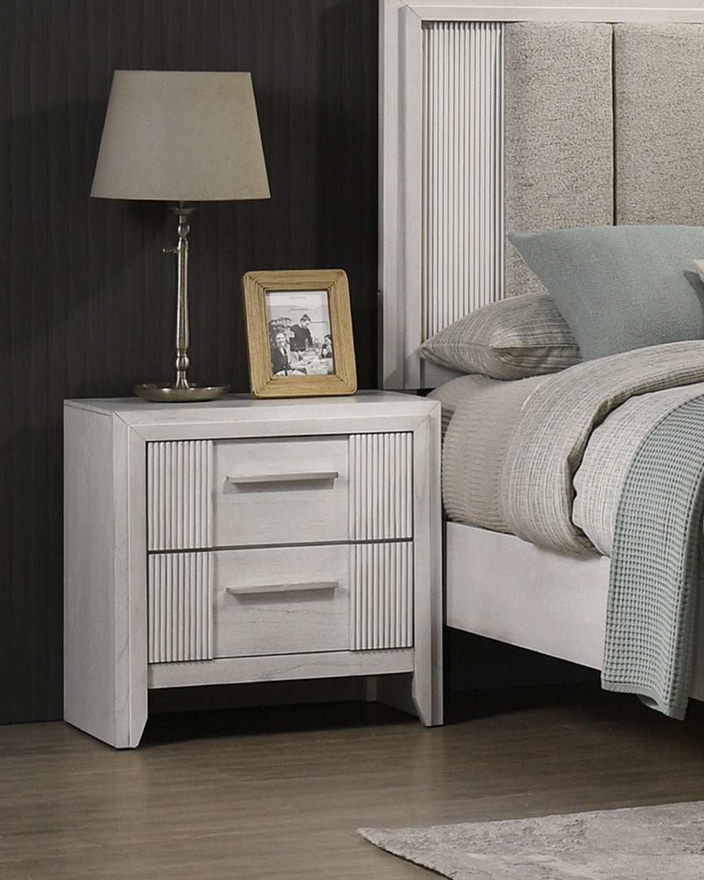 Contemporary 2-Drawer Nightstand - Mist