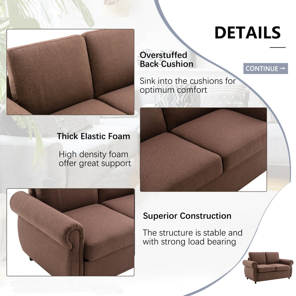 57.9" Orisfur Pull Out Sofa Bed Loveseat