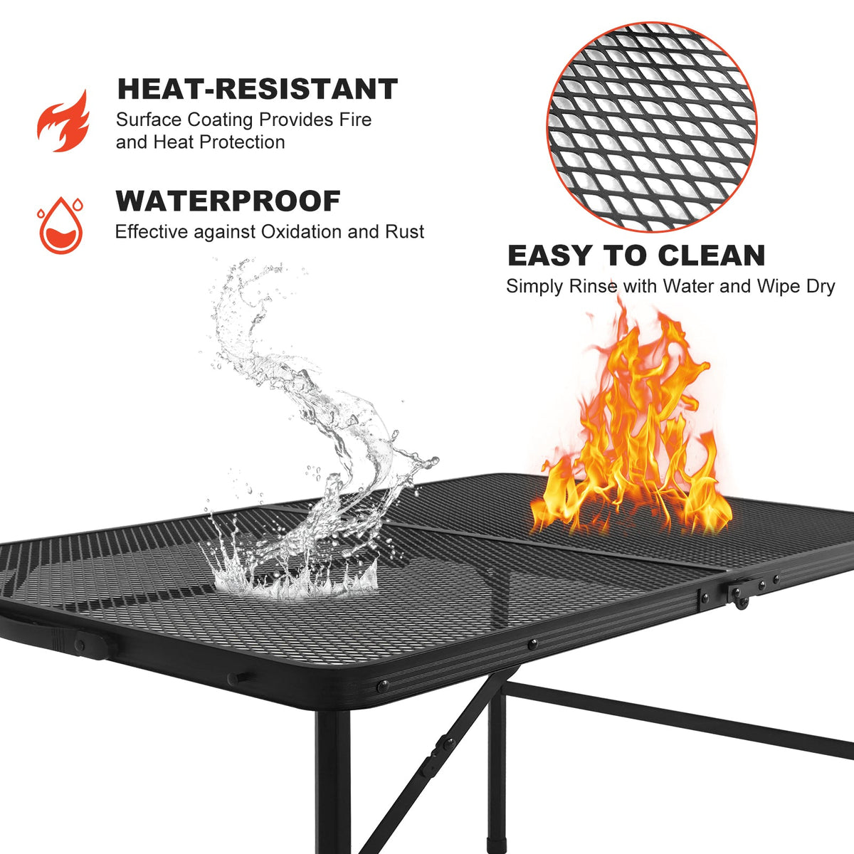 3FT Camping Table with Mesh Desktop