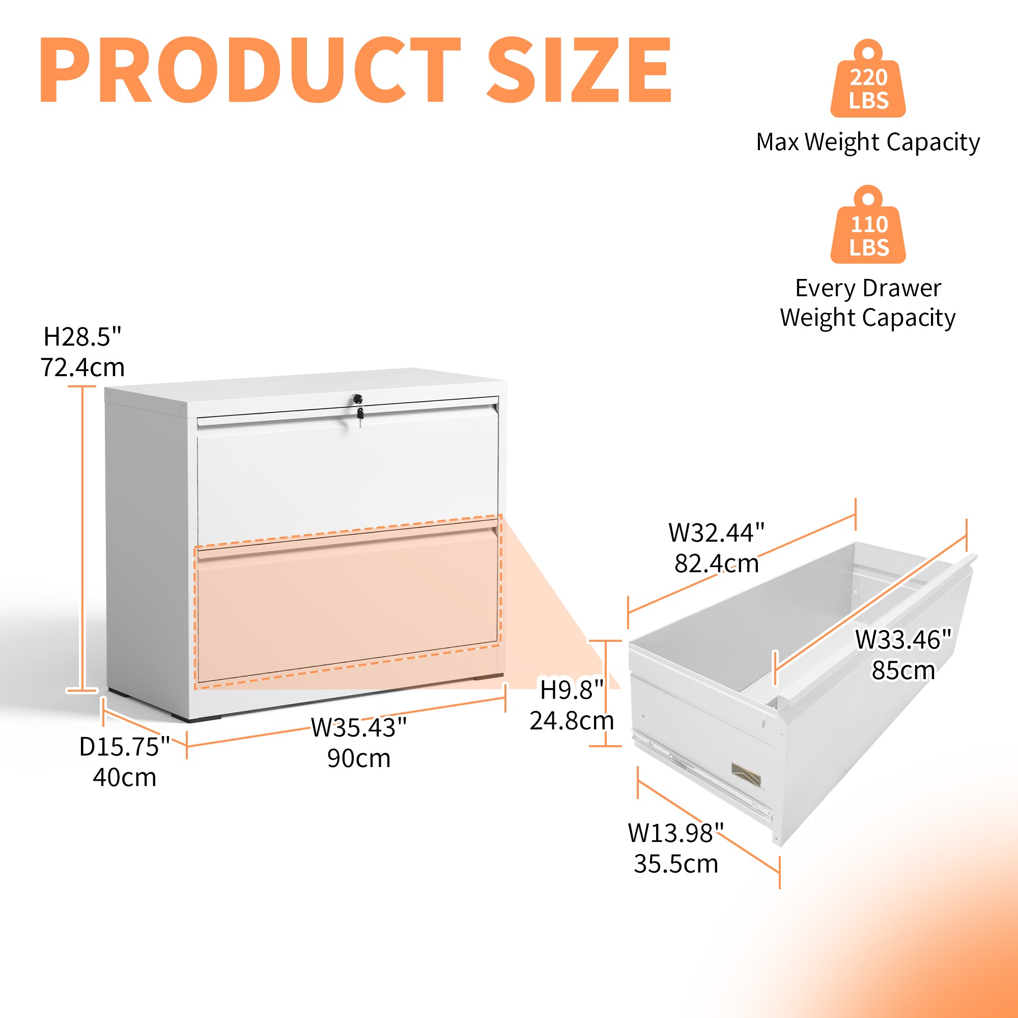 Lateral File Cabinet 2 Drawer