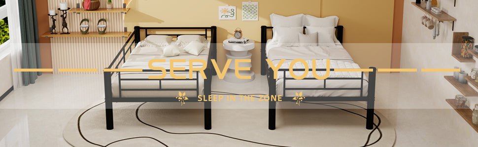 Twin Over Twin Metal Bunk Bed for Kids