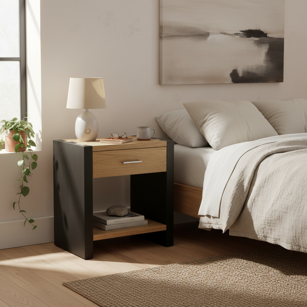 Wood Nightstand, Bedside Table