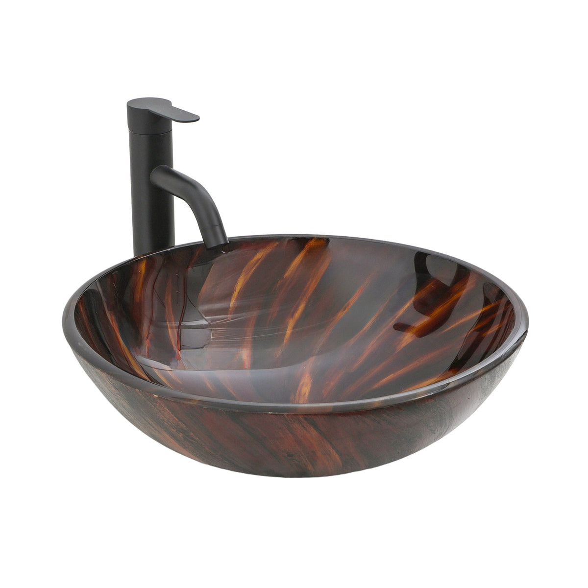 Bathroom Artistic Tempered Glass Vessel Bathroom Sink