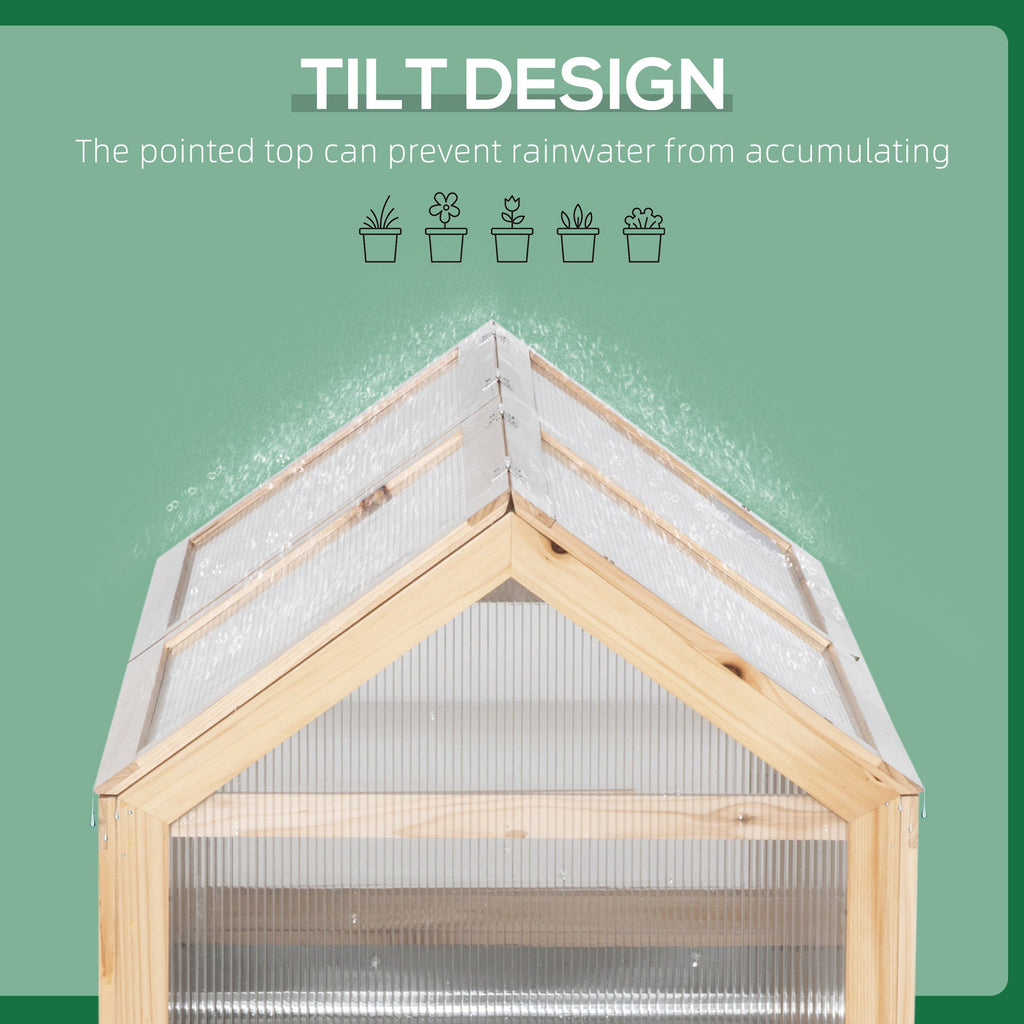 Outsunny Raised Garden Bed with Polycarbonate Greenhouse