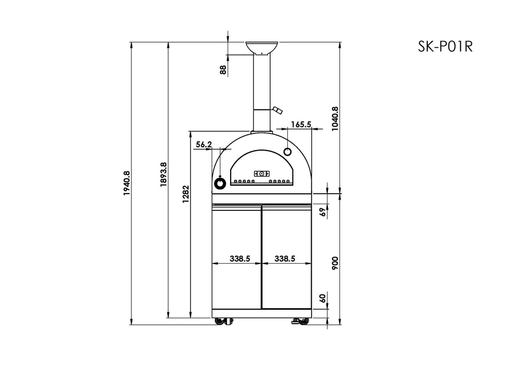 Black Gas Grill Four Burners - Stainless Steel Outdoor Kitchen