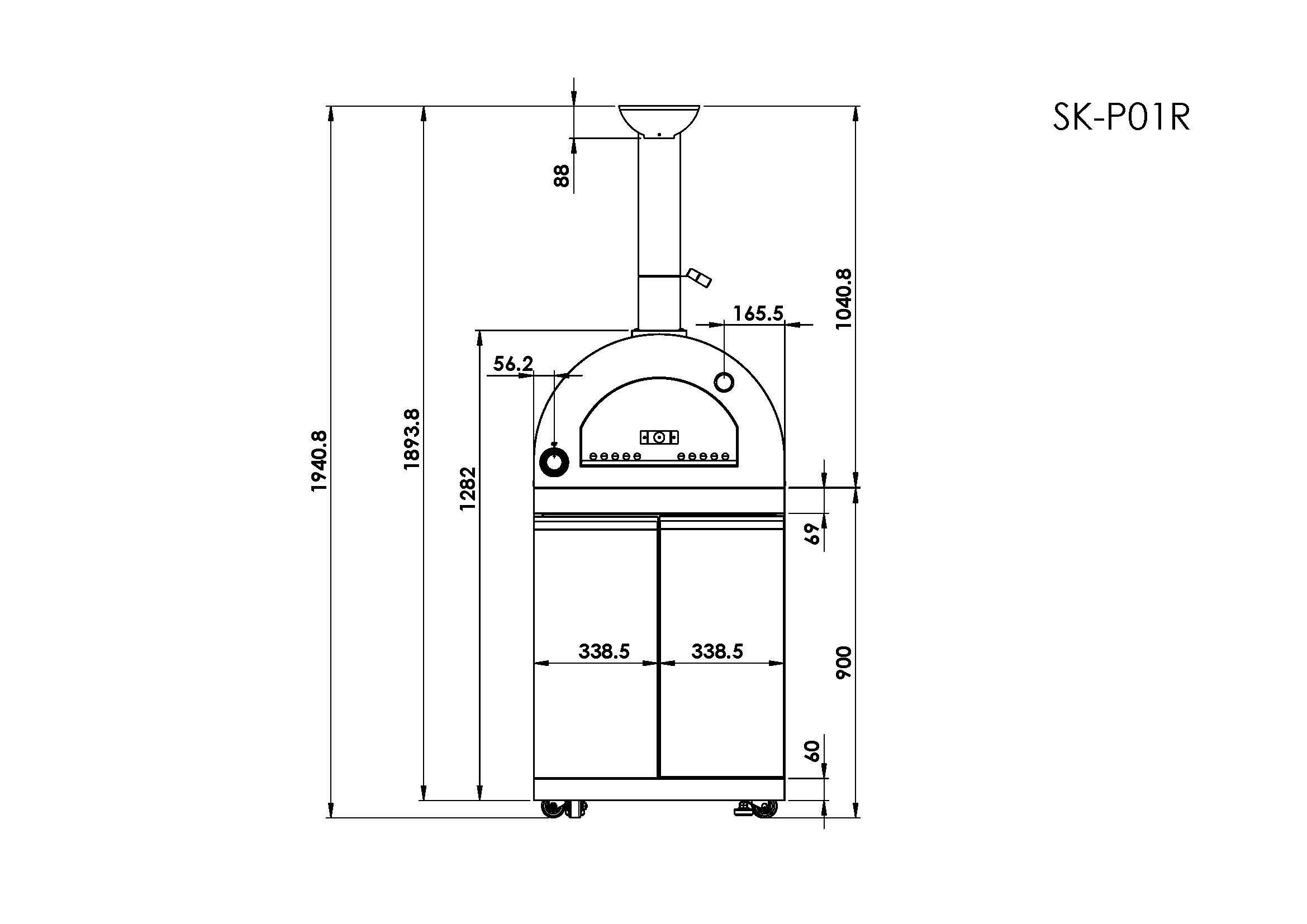 Black Gas Grill Four Burners - Stainless Steel Outdoor Kitchen