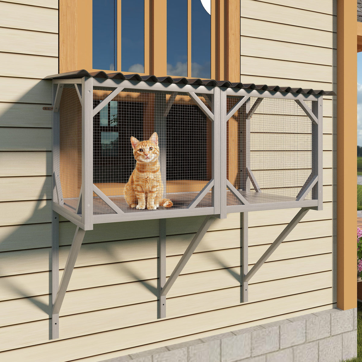 Cat Catio Window Perch for Large Indoor Cats