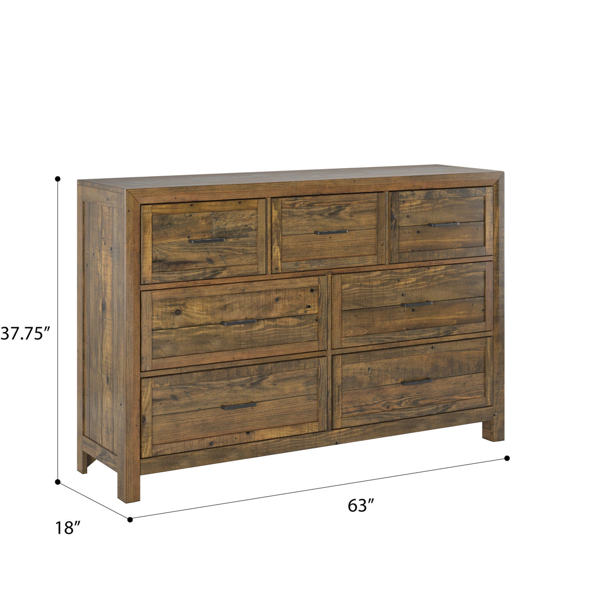 Brown 7-Drawer Dresser