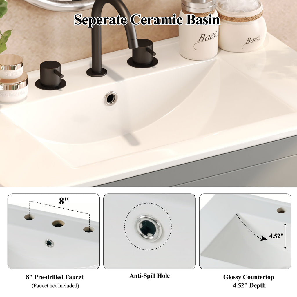 60" Double Sinks Bathroom Vanity Set