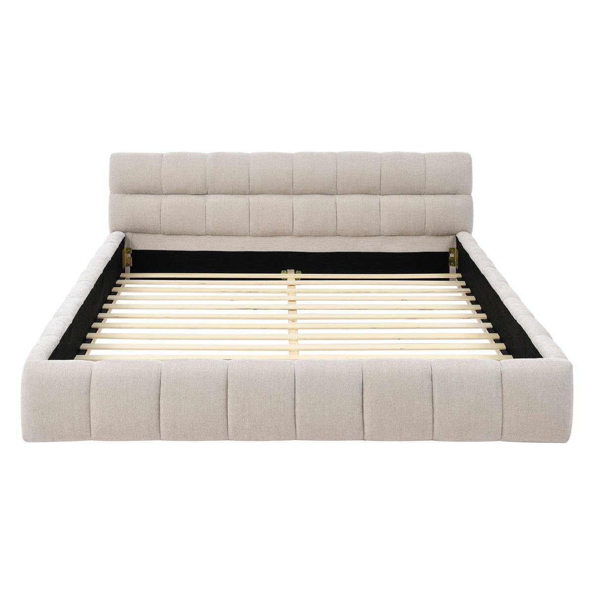 Queen Size Upholstered Bed Frame with Thick Fabric