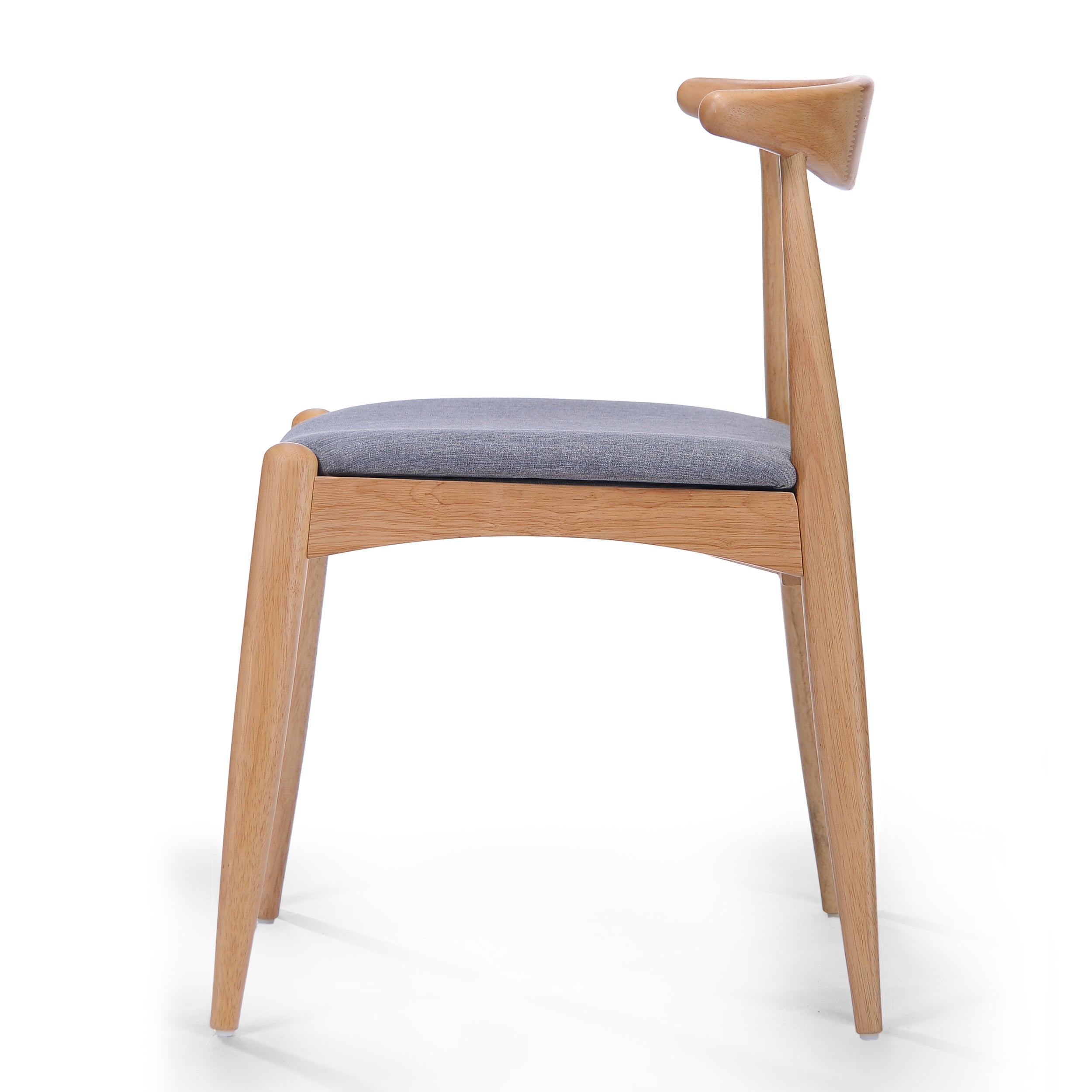 Set of 2 Rubberwood Dining Chairs with Ergonomic Backrest