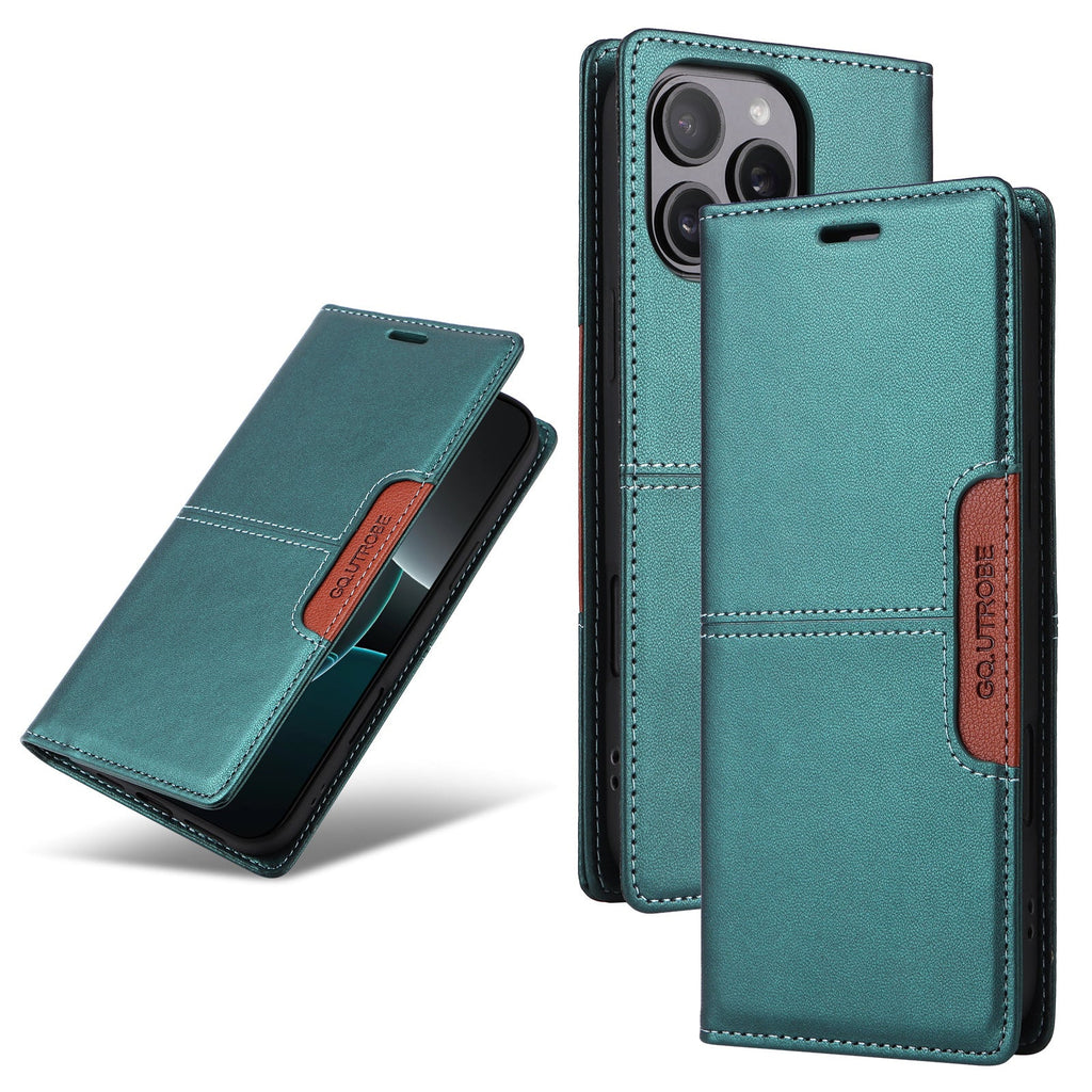 Anti-theft Card-Slotted Business Leather Case Light Luxury Skin-Feel Phone Case