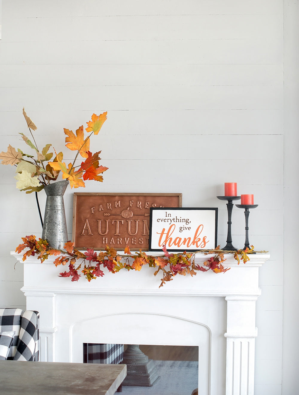 Set of 2 Thanks Wall Signs for Seasonal Decor
