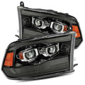 AlphaRex 09-18 Ram 1500HD LUXX Proj Headlight Plnk Style Jet Blk w/Activ Light/Seq Signal/Smoked DRL 880540 *Discontinued