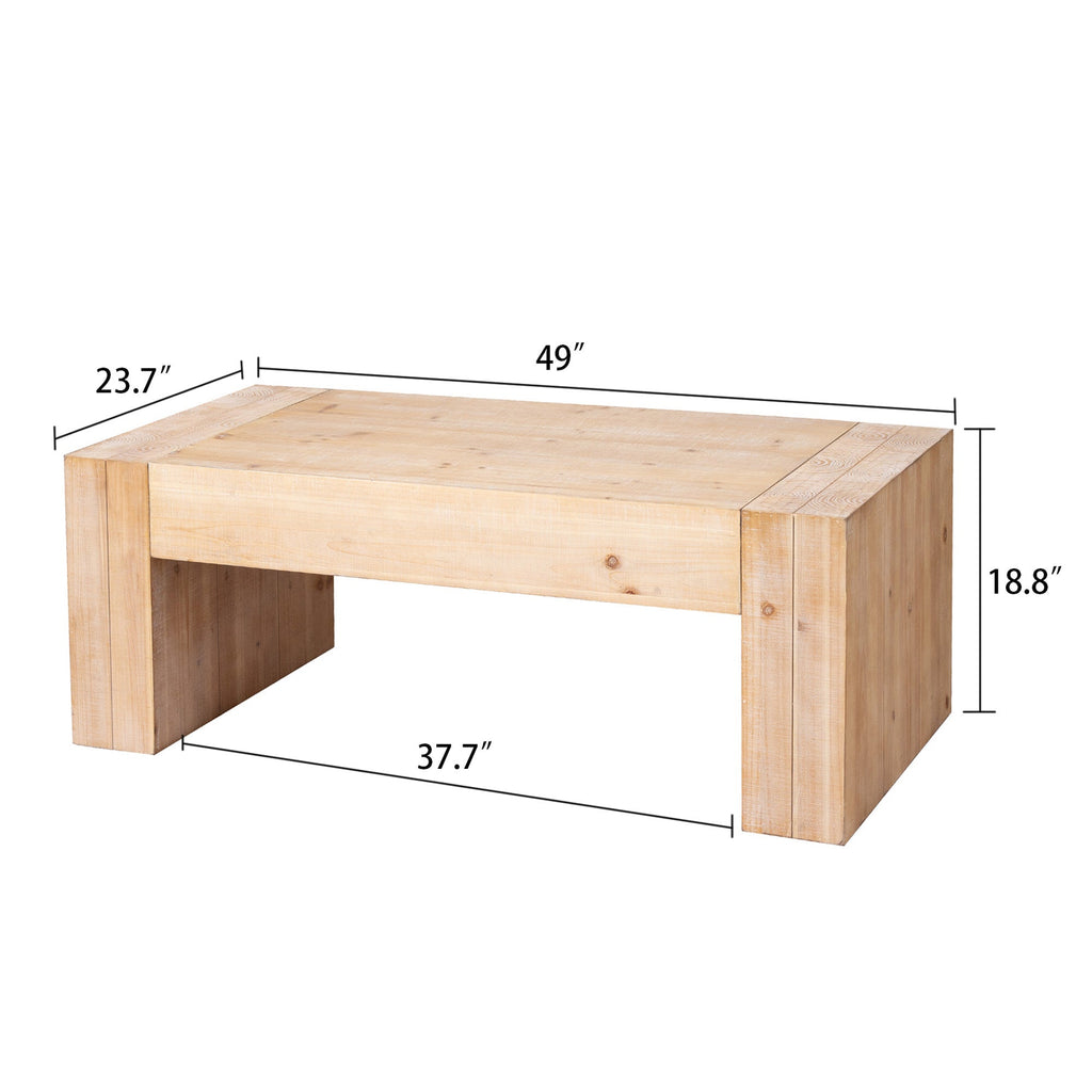 49" Rustic Wood Coffee Table