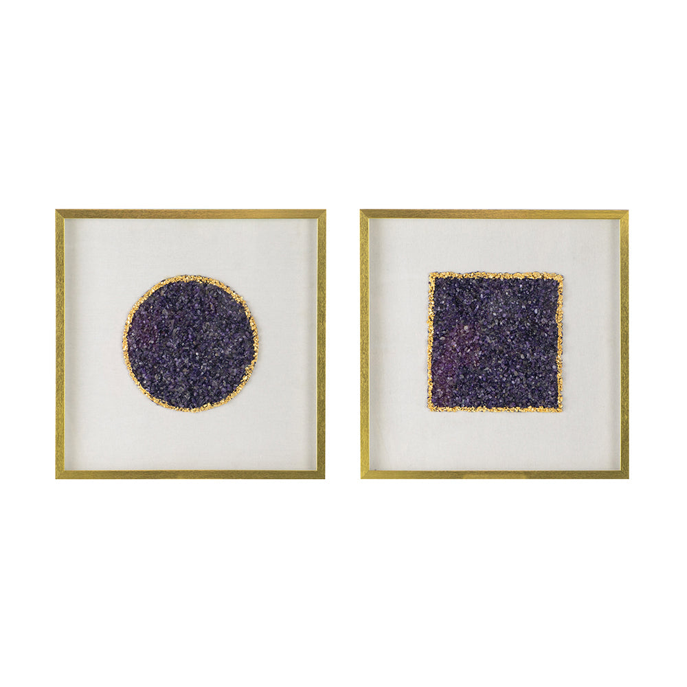 Set of 2 Lillian Purple Crystal Shadow Boxes