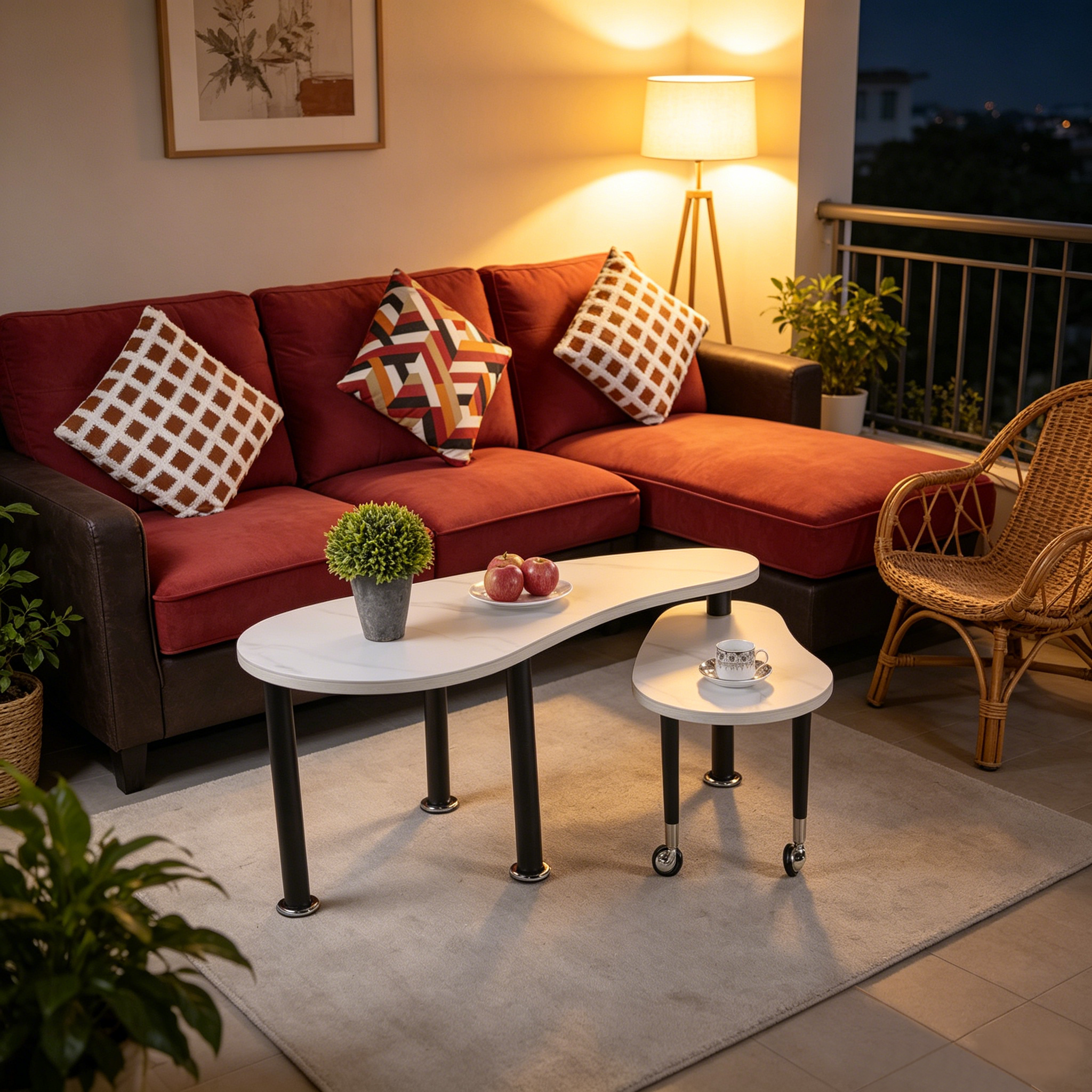 Contemporary Rotatable Cocktail Table