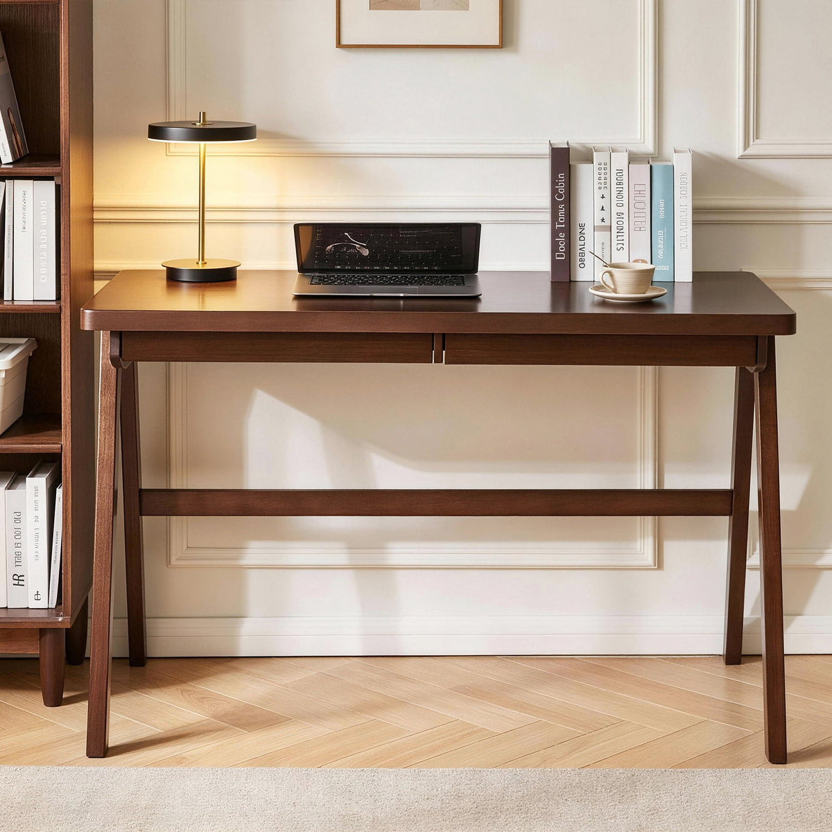 100% Solid Rubber Wood Computer Desk - Retro