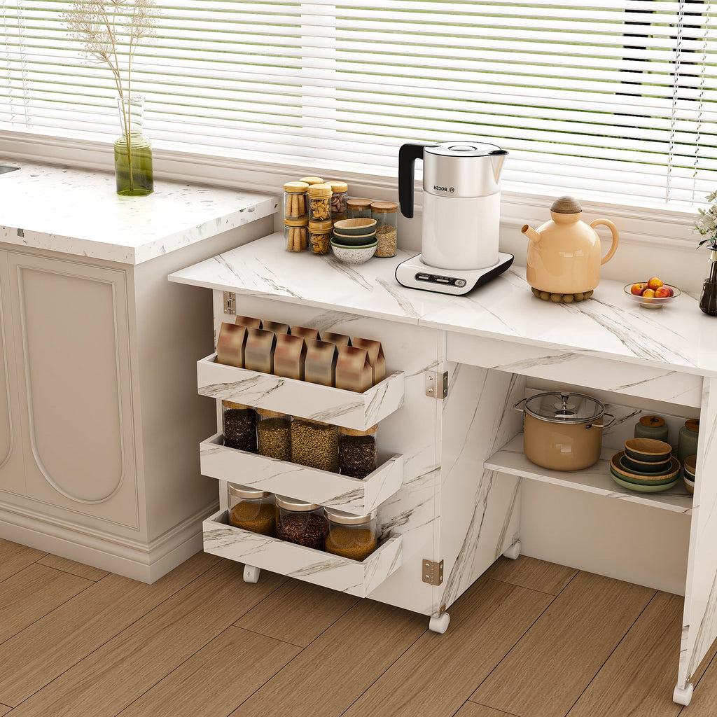 4-in-1 Folding Sewing Table with Lockable Wheels