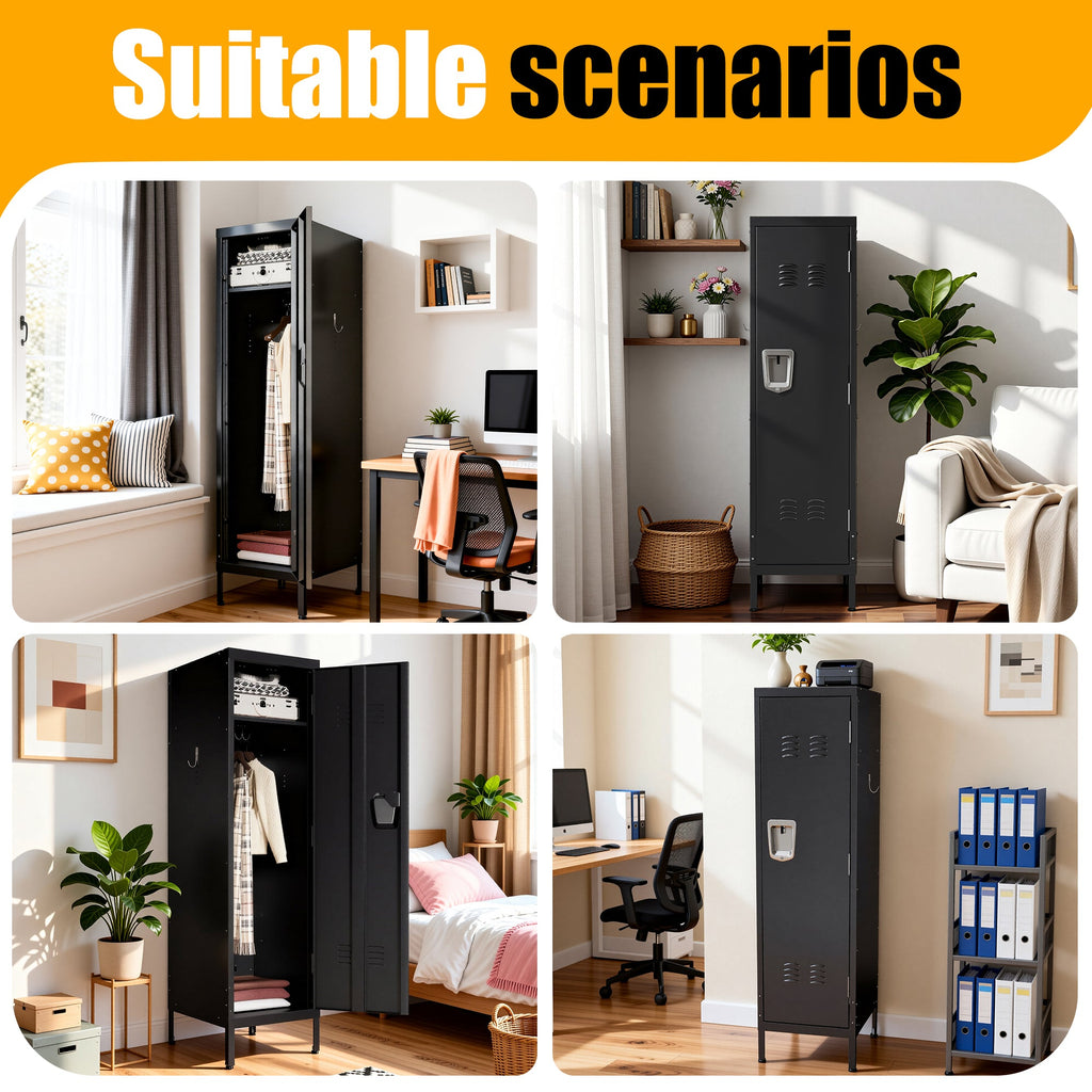 55" Tall Metal Wardrobe Cabinet