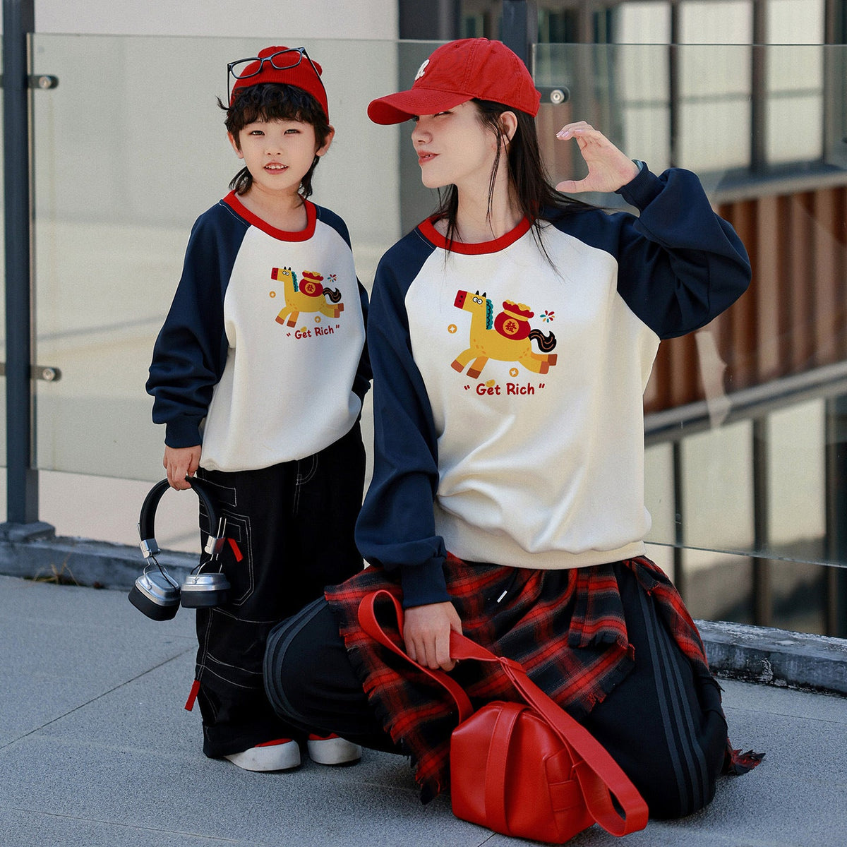 Parent-child Matching Sweatshirts Soft And Breathable Non-pillingnew Springautumn Family Outfits