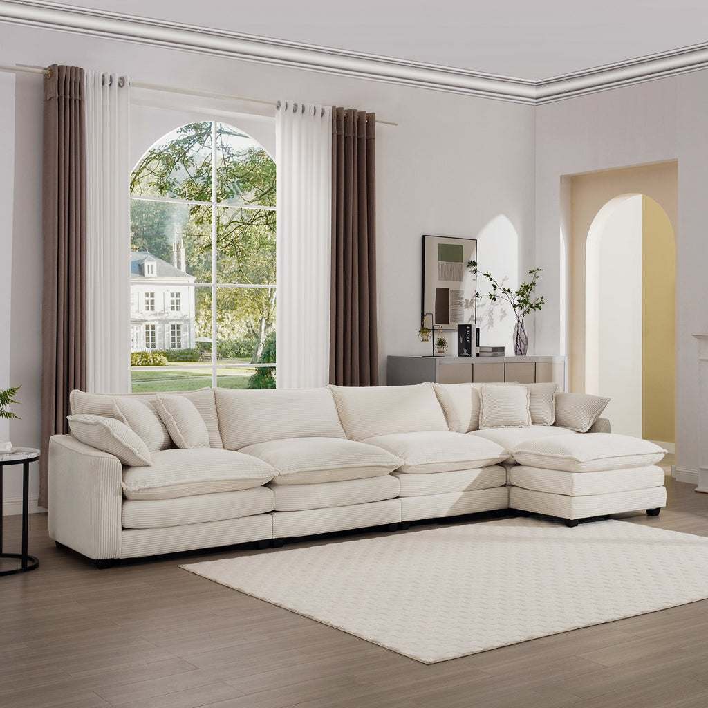 Modern Upholstered L Shape Modular Sectional Sofa