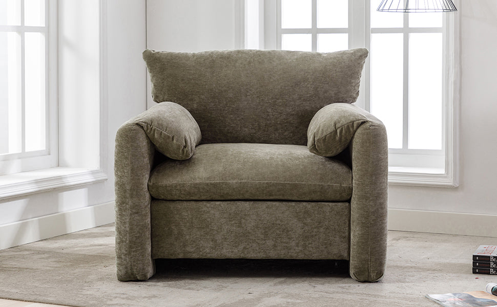 Modern Style Chenille Oversized Armchair