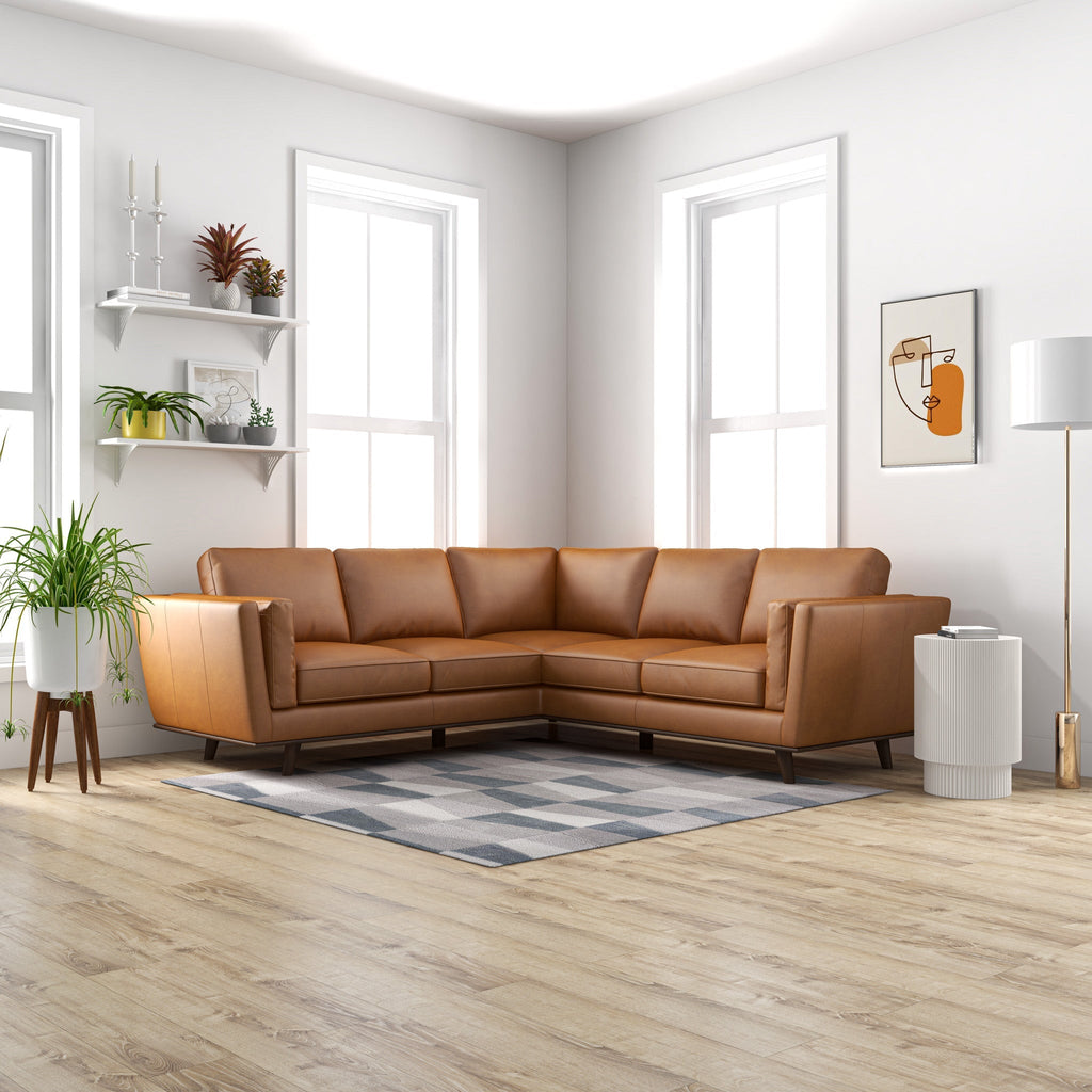 Erman Leather Sectional Sofa