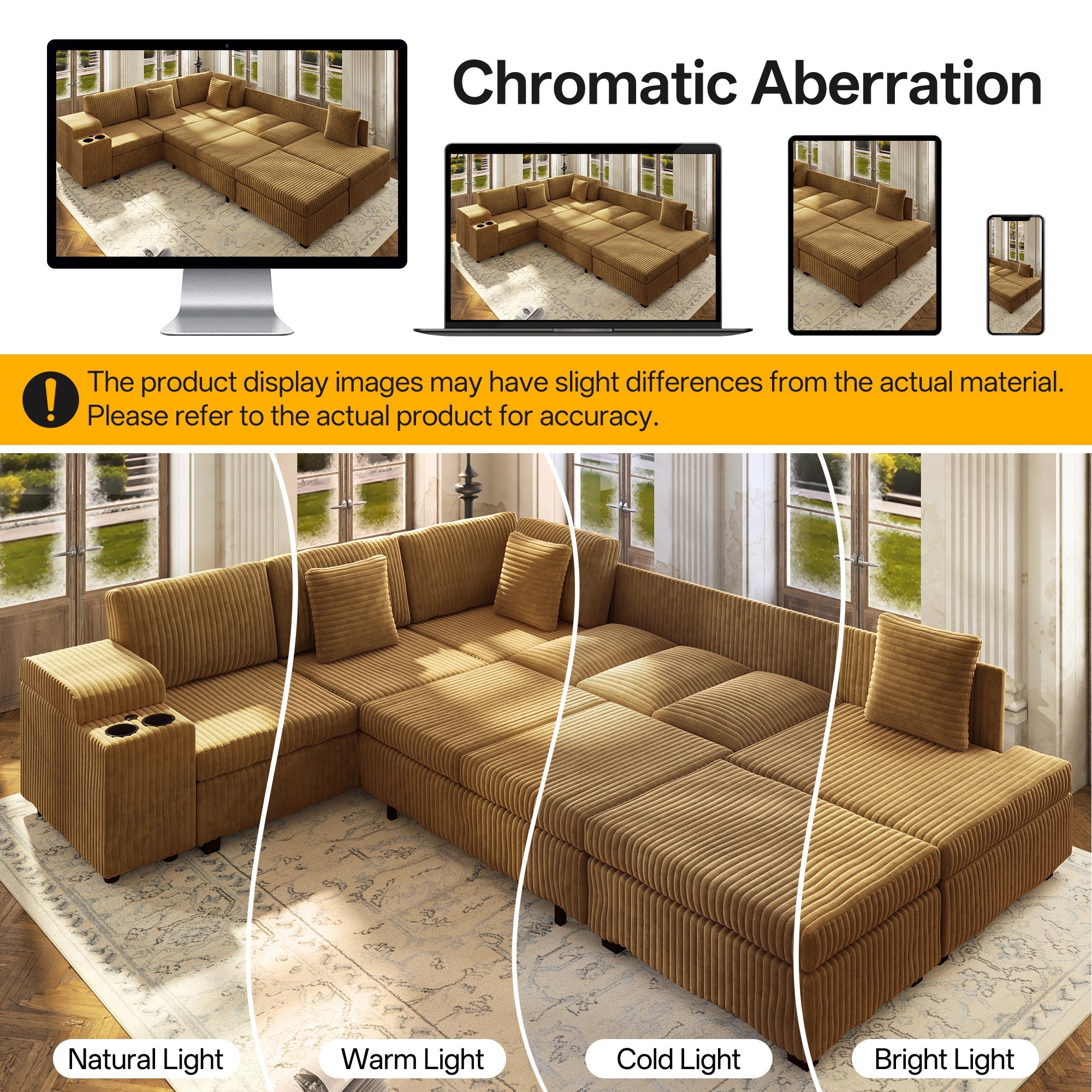 110.2" L-Shaped Sectional Sofa Set with Removable Ottoman