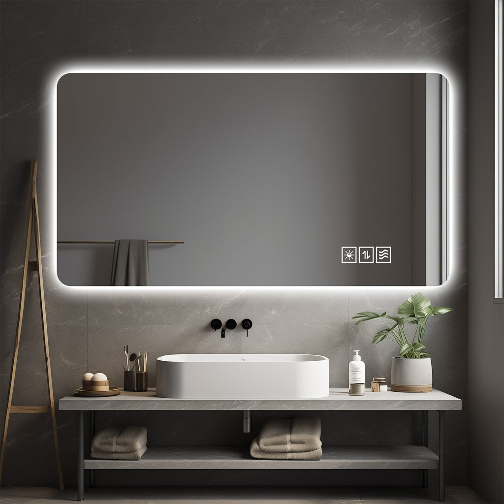 Wall Mounted LED Lighting Mirror - 24" x 48"