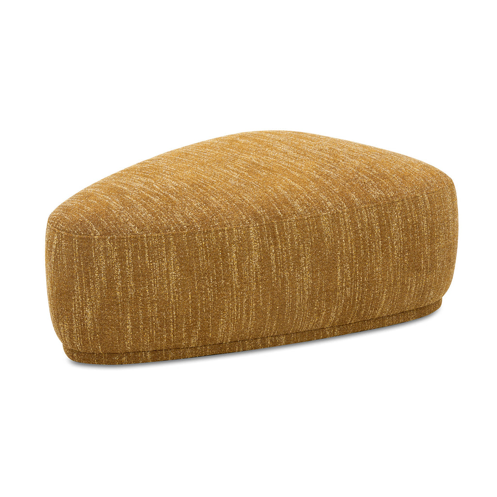 Pebble 44" Rounded Triangle Cocktail Ottoman, Mustard