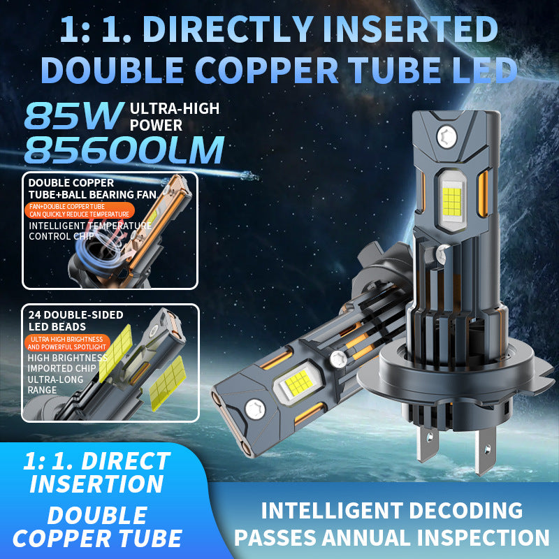 Cross Border Exclusive Supply Of Direct Plug In Laser Car Led Headlights H7H1H1 High Brightness Integrated Wireless Installation Car Headlights