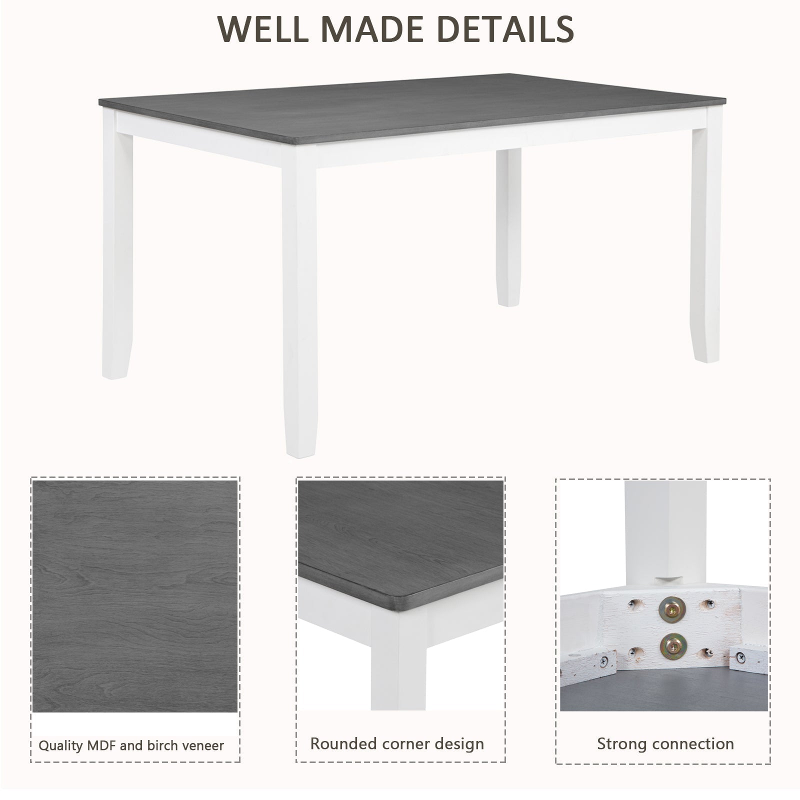 6-Piece Dining Table Set with Bench