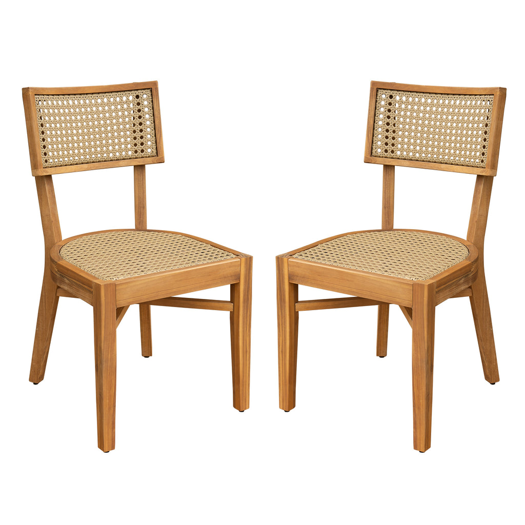 Netro Acacia Wood Dining Chair Set