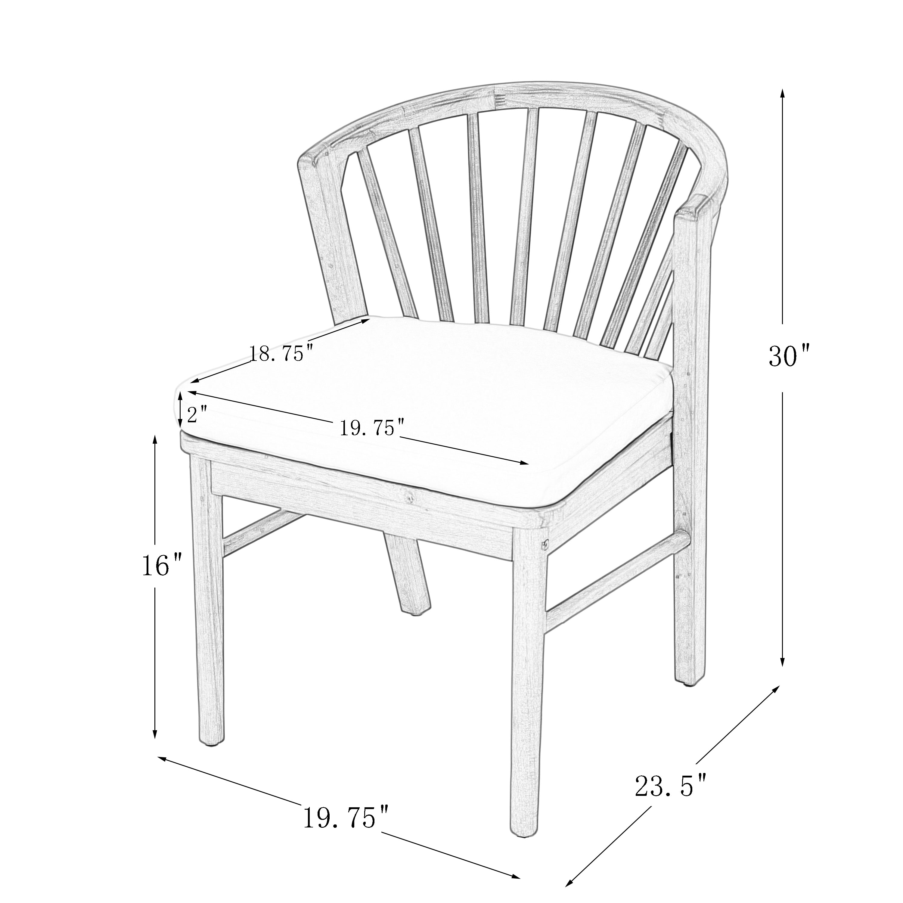 Outdoor Dining Chairs Set of 2 - Acacia Wood Patio Chairs