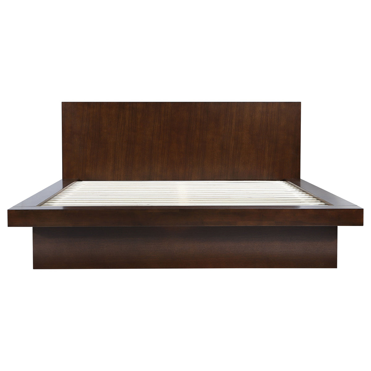 Tokyo Cappuccino Wood Eastern King LED Panel Bed