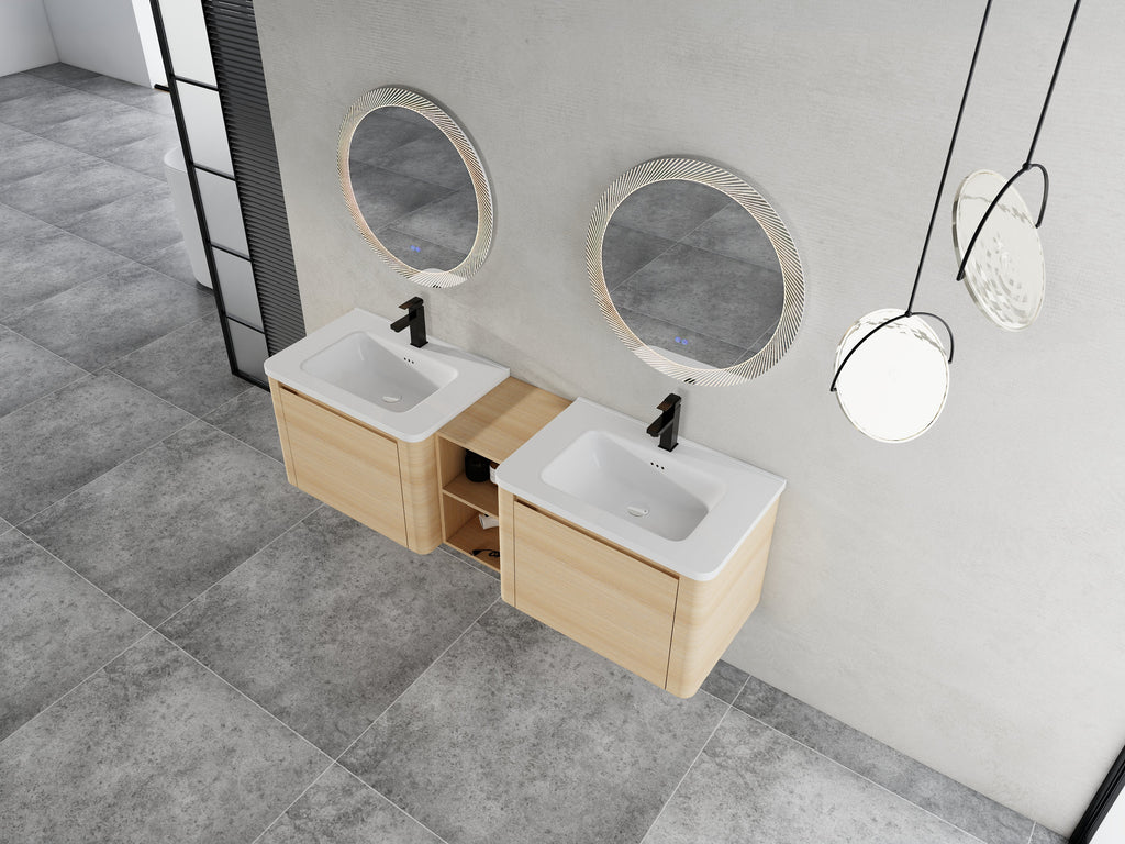 68" Wall-Mounted Bathroom Vanity